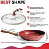 CopperKitchen 10 Inch Frying Pan with Special Lid Deluxe Copper Granite Stone Coating PFOA PFOS PTFE Free Premium Nonstick Scratch Proof Coating Comes with Special Lid