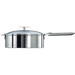 Cristel Strate L Stainless Steel 2 Quart Sautepan with Glass Lid