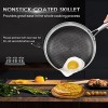 DELARLO Nonstick Frying Pan Skillet 10-inch Tri-Ply 18 10 Stainless Steel Saute Pan Anti-Scratch Professional Chef Cooking Pan with Semi-Clad Honeycomb Even Heating Induction Cookware PFOA-Free