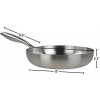 Doryh 5 Layers Heavy Duty Stainless Steel 9.5-Inch Frying Pan Saute Pans F