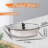 DRICKATE Stainless Steel Saute Pan with Lid 11Inch Deep Frying Pan with Honeycomb Coating for Gas Electric Induction Cooktops