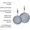 Goodful Non-Stick 2 Piece Fry Pan Set Dishwasher Safe Made Without PFOA Flat Bottom 8 Inch and 9.5 Inch Cream