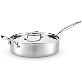 Heritage Steel 4 Quart Sauté Pan with Lid Titanium Strengthened 316Ti Stainless Steel with 7-Ply Construction Induction-Ready and Dishwasher-Safe Made in USA