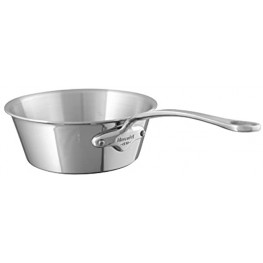 Mauviel Made In France M'Cook 5 Ply Stainless Steel 1.8-Quart Splayed Saute Pan with Cast Stainless Steel Handle