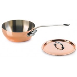 Mauviel Made In France M'Heritage Copper 150s .09-Quart Splayed Saute Pan with Lid and Cast Stainless Steel Handle
