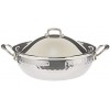 Mauviel M'Elite Curved splayed Saute pan with lid 9.4 Stainless
