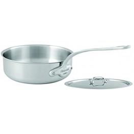 Mauviel M'Urban 20cm 8" lid Cast SS Handle Tri-Ply saute pan 8 in brushed stainless steel