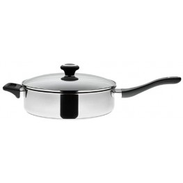 Prestige Cookware Stainless Steel 26 cm Saute Pan with Glass Lid Silver