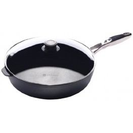 Swiss Diamond Nonstick Saute Pan with Lid Stainless Steel Handle 5.8 qt 12.5"