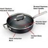 T-fal C51782 ProGrade Titanium Nonstick Thermo-Spot Dishwasher Safe PFOA Free with Induction Base Saute Pan Jumbo Cooker Cookware 5-Quart Black