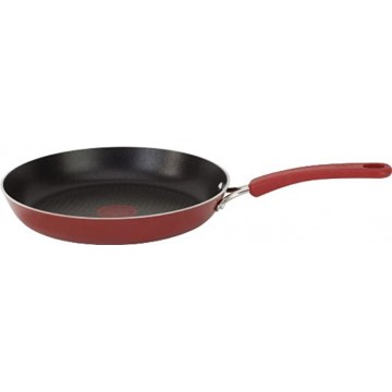 T-fal Hard Enamel Nonstick 12-Inch Fry Pan Saute Pan Cookware Red