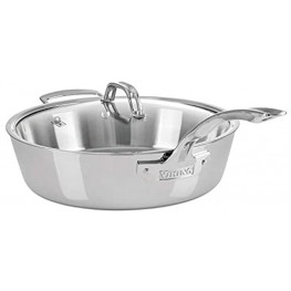 Viking Contemporary 3-Ply Stainless Steel Sauté Pan with Lid 4.8 Quart