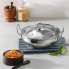 Vinod Cookware Induction Friendly Kadai With Lid Silver 3.4 Litres Stainless Steel IKD 24