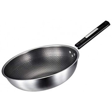 [XONEAR] Stainless steel 13.5 inch nonstick wok without lid,frying pan,saute pan,fry pan,wok and stir fry pans with double-sided honeycomb special process,pots and pans for dishwasher safe 34CM