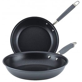 Anolon Advanced Home Hard-Anodized Nonstick Skillets 2 Piece Set- 10.25-Inch & 12.75-Inch Moonstone