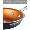COOKSMARK Copper Pan Nonstick Induction Frying Pan with Stainless Steel Handle Copper Skillet Saute Pan Dishwasher Safe Oven Safe 12-Inch Black