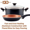 Farberware Glide Deep Nonstick Frying Pan Fry Pan Skillet with Helper Handle 12.5 Inch Black