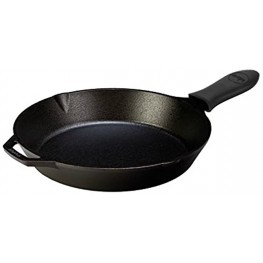 Lodge Seasoned Cast Iron Skillet with Hot Handle Holder 12 inch Cast Iron Frying Pan with Silicone Hot Handle Holder BLACK