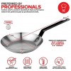 Modern Innovations 8.8 Carbon Steel Fry Pan Non-Stick French Style Skillet with Riveted Metal Handle Induction Safe Carbon Steel Skillet for Professional Cooks Sauté Stir Fry Searing Camping