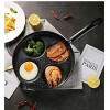 Mokpi Non Stick Multi Egg Cooker Pan 4-Cup Omelet Pans Round-Shaped Aluminum Frying Pan 9.5-Inch Black-Round Shaped
