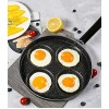 Mokpi Non Stick Multi Egg Cooker Pan 4-Cup Omelet Pans Round-Shaped Aluminum Frying Pan 9.5-Inch Black-Round Shaped