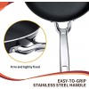 Nonstick Frying Pan 9.5 Inch PFOA-free Induction Frying Pan Oven Safe Skillet Nonstick Cooking Omelette Pan with Stainless Steel Handle Dishwasher Safe Aluminum Black