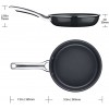 Nonstick Frying Pan 9.5 Inch PFOA-free Induction Frying Pan Oven Safe Skillet Nonstick Cooking Omelette Pan with Stainless Steel Handle Dishwasher Safe Aluminum Black