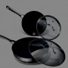 Nonstick Frying Pans with Lids REDMOND Stainless Steel Skillets 8 inch & 10 inch 4-Piece Cookware Set Gas and Induction Compatible Dishwasher & Oven Safe Healthy PFOA PFOS PTFE Free