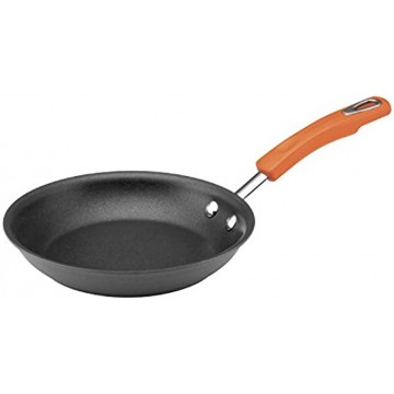 Rachael Ray Brights Hard Anodized Nonstick Frying Pan Fry Pan Hard Anodized Skillet 8.5 Inch Gray with Orange Handles