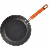 Rachael Ray Brights Hard Anodized Nonstick Frying Pan Set Fry Pan Set Hard Anodized Skillet Set 9.25 Inch and 11.5 Inch Gray with Orange Handles