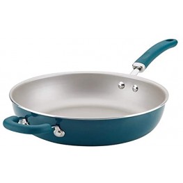 Rachael Ray Create Delicious Deep Nonstick Frying Pan Fry Pan Skillet 12.5 Inch Blue