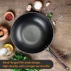 Traditional Carbon Steel 12.5 Inch Hand Hammered Iron Wok for Electric Induction and Gas Stoves with Lid and Spatula