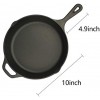 Yarlung 10 Inch Cast Iron Skillet with Glass Lid and Heat-Resistant Silicone Handle Pre-Seasoned Frying Pan Safe Cooker for Oven Induction Grill Stovetop Pizza Sauteing Black
