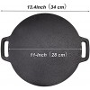 11-Inch Cast Iron Roti Tawa Double Handled Cast Iron Crepe Pan for Dosa Tortillas