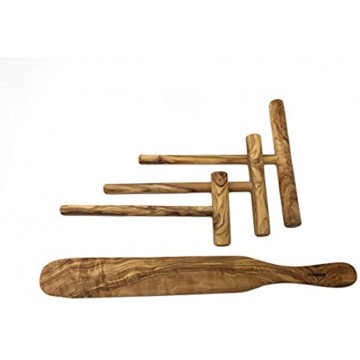 AramediA Crepe Spreader and Spatula Set 4 Piece 7 5 3.5 Spreaders and 14 Spatula Convenient Sizes to Fit Any Crepe Pan Maker; Handmade and Hand carved By Artisans.