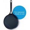 BK Black Steel Seasoned Carbon Steel Pancake Pan Griddle Crepe Pan 10