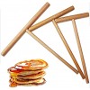 Crepe Spreader Sticks & Spatula Turner Set of 4 [12 Inch Spatula | 3.5 5 7 Inch Spreader] Pancake Maker Kit Kitchen Creipe Tools Suitable for All Crepe Pan Sizes T Shape Construction