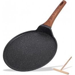 ESLITE LIFE Crepe Pan Nonstick Tortilla Pancake Dose Tawa Pan for Roti Induction Round Flat Skillet Griddle Pan 9.5in