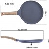 Prodent Aluminum Nonstick Pan,Crepe Maker Pan,Dosa Pan with Removable Wooden Handle,Flat Pan Skillet for Omelette,Tortilla,Crepe Cake,Sausage,11 Inch,Grey