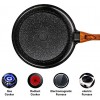 11 Nonstick Frying Pan Dishwasher Safe Skillet For Cooking Professional Nonstick Fry Pan With Wooden Handle Stone Frying Pan 100% PFOA Free