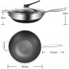 13 Inches Stainless Steel Wok Non-Stick Double Honeycomb Stainless Steel Wok Non-Stick Hand And Scratch-Resistant Cooking Pans Compatible With Induction Cooker