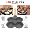 4-Hole Egg Frying Pan 4-Mold Pan Non-stick Frying Pan 4-Cup Egg Frying Pan Maifan Stone Coating Egg Cooker Pan Compatible with All Heat Sources,for Egg Burger Breakfast Pancake Pan Omelette