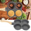 4-Hole Egg Frying Pan 4-Mold Pan Non-stick Frying Pan 4-Cup Egg Frying Pan Maifan Stone Coating Egg Cooker Pan Compatible with All Heat Sources,for Egg Burger Breakfast Pancake Pan Omelette