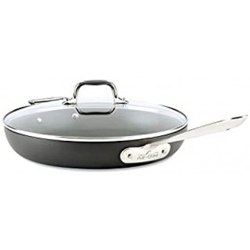 All-Clad HA1 Hard Anodized Nonstick Frying Pan with Lid 12 Inch Pan Cookware Medium Grey -
