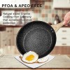 COTEY 10 & 12 Inch Frying Pan Set Nonstick Grill Skillet with Stone Derived Coating Induction Cooking Omelette Pans PFOA Free
