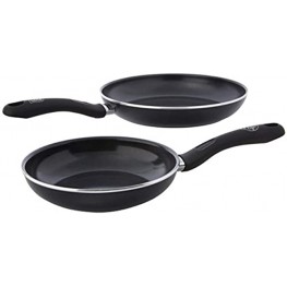 GreenLife Soft Grip Diamond Healthy Ceramic Nonstick Frying Pan Skillet Set 7" and 10" NEW VERSION Black