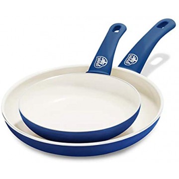 GreenLife Soft Grip Healthy Ceramic Nonstick Frying Pan Skillet Set 7" and 10" Blue
