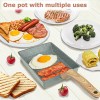 Japanese Omelette Pan Nonstick Tamagoyaki Egg Pan Retangle Small Frying Pan Ceramic Coating Mini Frying Cooker with Anti Scalding Handle Gas Stove and Induction Hob Compatible 7.8”x6” Green