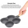 Omelet Pan Ergonomic Maifan Stone Coating 4 Hole Cooking Pan Multipurpose Kitchen for Home