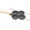 Omelet Pan Ergonomic Maifan Stone Coating 4 Hole Cooking Pan Multipurpose Kitchen for Home